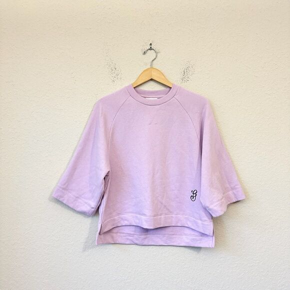 GANNI Isoli Oversized Raglan Sweatshirt in Orchid Blossom - Picture 1 of 12